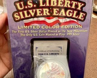 Item 135:  U.S. Liberty Silver Eagle Coin:  $40