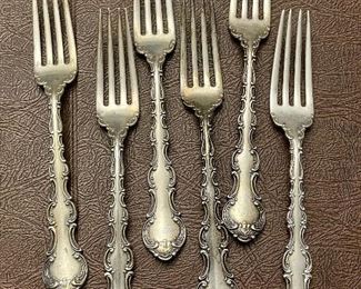 Item 136:  Six Sterling Silver Forks:  $225