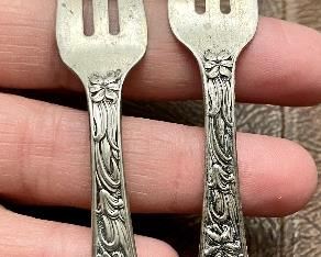 Item 143: Antique Silver Lemon Forks: $38