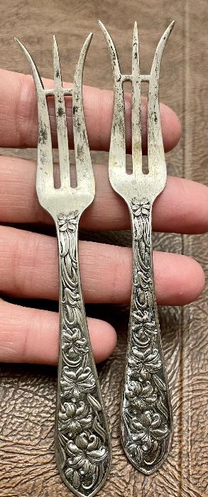 Item 143:  Antique Silver Lemon Forks: $38