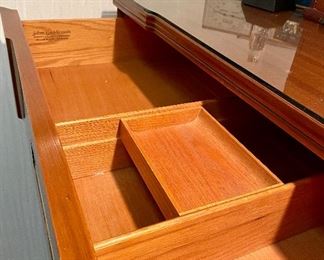 detail - both dresser and bureau have glass for tops