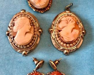 Jewelry Group S                                                                                                Three Cameo pins or one pair of Cameo Earrings $15.00 each.