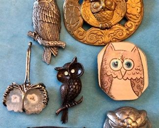 Lot of owl pins, $12.00 for group of 7.