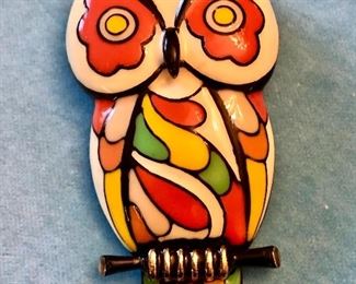 Mid Century owl pendant on heavy chain $35.00