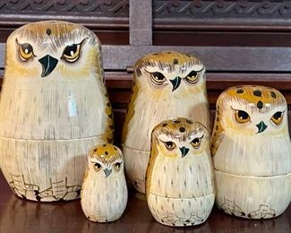 Item 250:  Owl Nesting Dolls:  $28