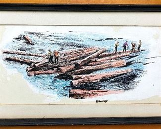 Signed Print of Log Jammers