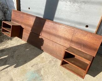 Queen Sized Platform Bed with Teak Headboard