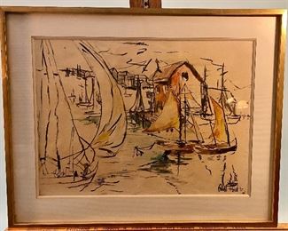 Ronald Horst Original Harbor Scene