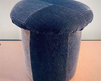Folk Art Mushroom Jeans Stool
