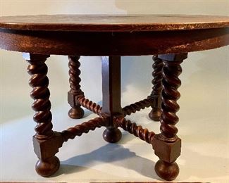 Antique Elizabethan Revival Spiral Leg Table, Tacoma Park