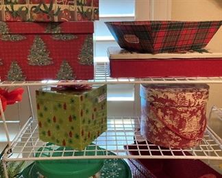 Christmas boxes and tins