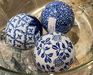 Blue & white decorative balls