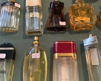 Some of the many bottles of consigned perfume