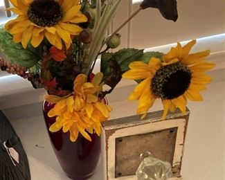 Sunflowers; glass acrylic doorknob paperweight
