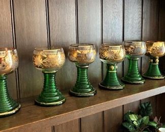 Collection of 8 German glasses---each signed with a different German city