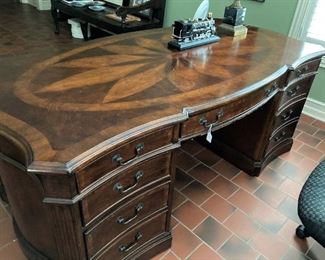 Handsome desk with inlaid wood