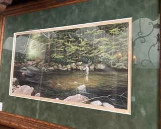Fly fishing framed art by Artist Steve P. Spangler