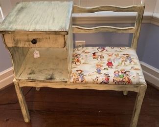 Vintage telephone bench