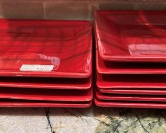 Red square plates