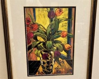 Framed tulip art
