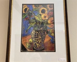 Framed sunflower art