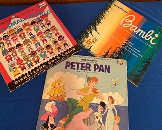 Walt Disney Vinyl Albums ~ Peter Pan; Bambi; Small World