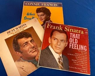 Vinyl Albums Connie Frances; Dean Martin; Frank Sinatra