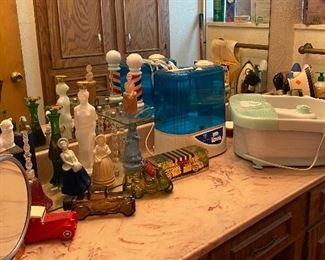 Vintage Avon Bottles Collectibles, Face Mirror, Foot Bath, Vaporizer