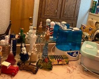 Vintage Avon Bottles Collectibles, Face Mirror, Foot Bath, Vaporizer