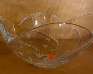 Crystal Hand Etched Bowl