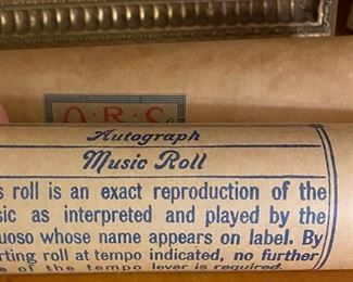 ORS Autographed Music Roll Hand Played "Song Without Words" Signed by Leopold Godowsky