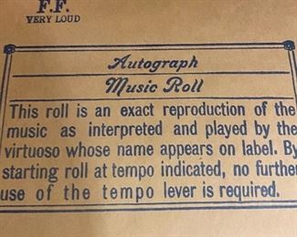 ORS Autographed Music Roll Hand Played "Song Without Words" Signed by Leopold Godowsky