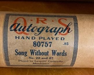 ORS Autographed Music Roll Hand Played "Song Without Words" Signed by Leopold Godowsky