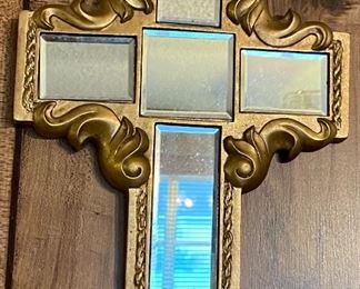 Mirrored Cross Decor 