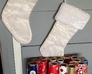 Assorted Christmas Decor, Wrapping Paper