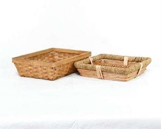 Traditional Shallow Square Woven Baskets
