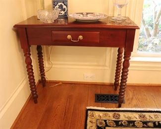 Antique Ball Turn Leg Side Table
