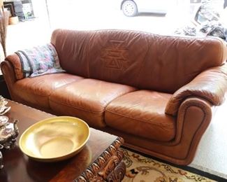 Vintage Natuzzi Leather Sofa & Chair