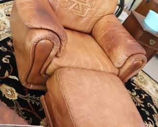 Vintage Natuzzi Leather Sofa & Chair