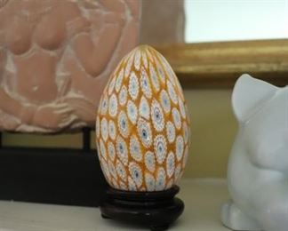 Vintage Murano Venetian Millefiorni Italian Glass Egg 