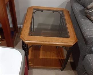 Glass and wood coffee table  $20