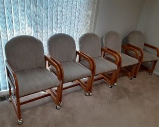 Dining chairs on wheels $5 each