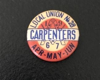 1967 Local Carpenters Union Pin-back Button