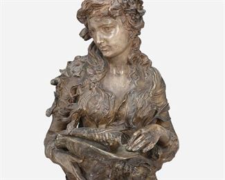 161
G. La Croix
20th Century
Bust Of A Sea Nymph Holding A Shell
Plaster and paint
Signed: G. La Croix / Made in Austria / 276
25.5" H x 16.5" W x 13.5" D
Estimate: $500 - $700