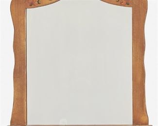 193
A Monterey-Style Painted Wood Wall Mirror
Second-quarter 20th Century; California
The shaped wood wall mirror with hand-painted polychrome floral decorations
28.5" H x 26.5" W x 1.375" D
Estimate: $400 - $600