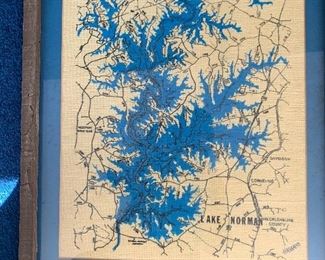 Handcrafted map Lake Norman