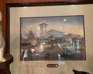 "Southern Railway Station at Twilight"...by artist NC Artist Charles Roy Smith