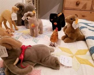 Great Collection of Vintage Steiff Stuffed Animals