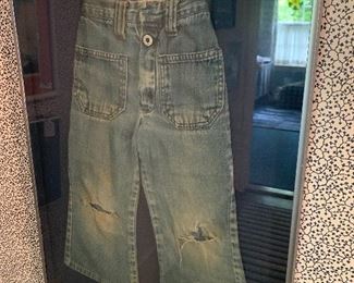 Vintage Boys Jeans framed in Shadowbox