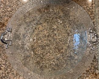 Glass Kokopelli Serving Dish
